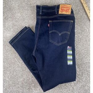 Levi's 519 Flex Skinny Fit Tapered Leg Denim Jeans 42x30 Men's Dark Blue Stretch